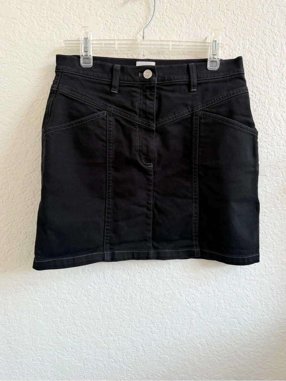Aritzia Wilfred Denim Black Mini Skirt Classic Black 6